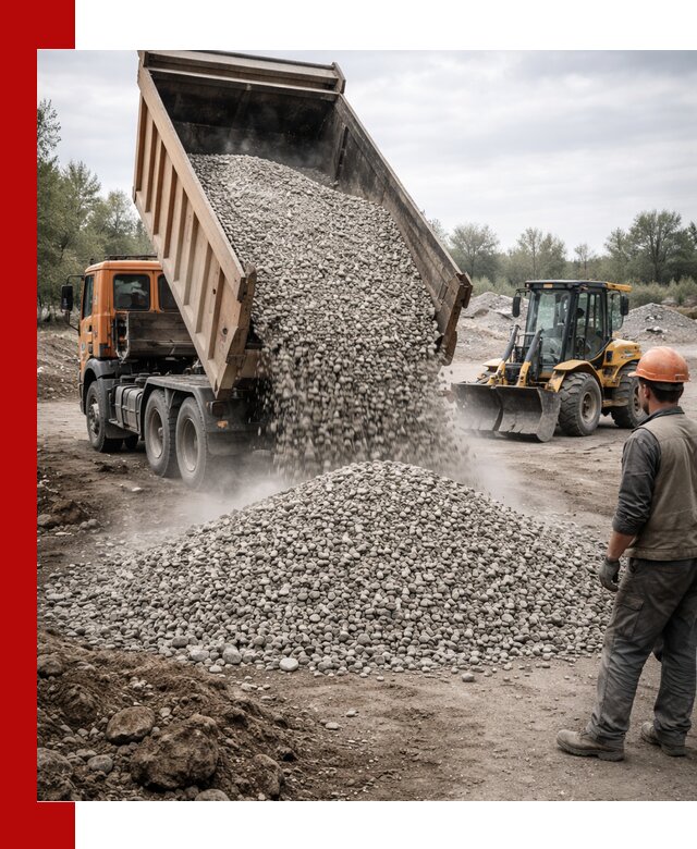 Доставка щебня в Аксае крупными и мелкими фракциями