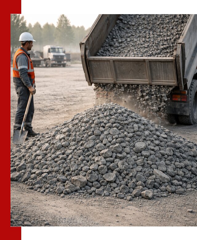 Гранитный щебень фракции 100–201 для строительства в Аксае