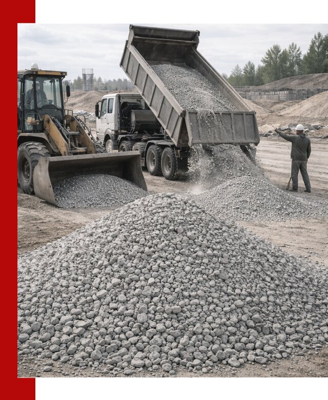 Доставка известнякового щебня фр. 5–20 в Аксае