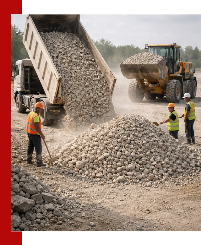 Доставка известнякового щебня фр. 40-70 в Аксае