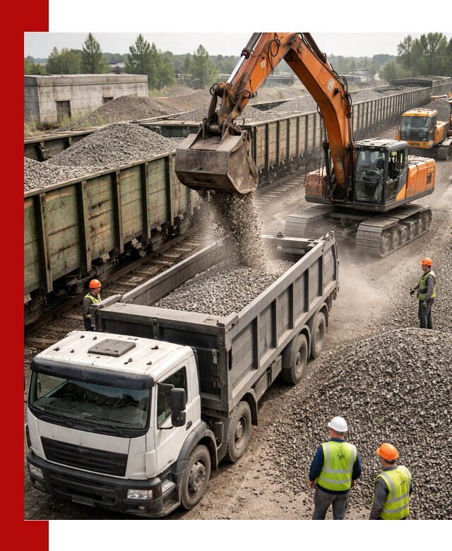 Железнодорожный щебень фракция 25–60 для поставок в Аксае