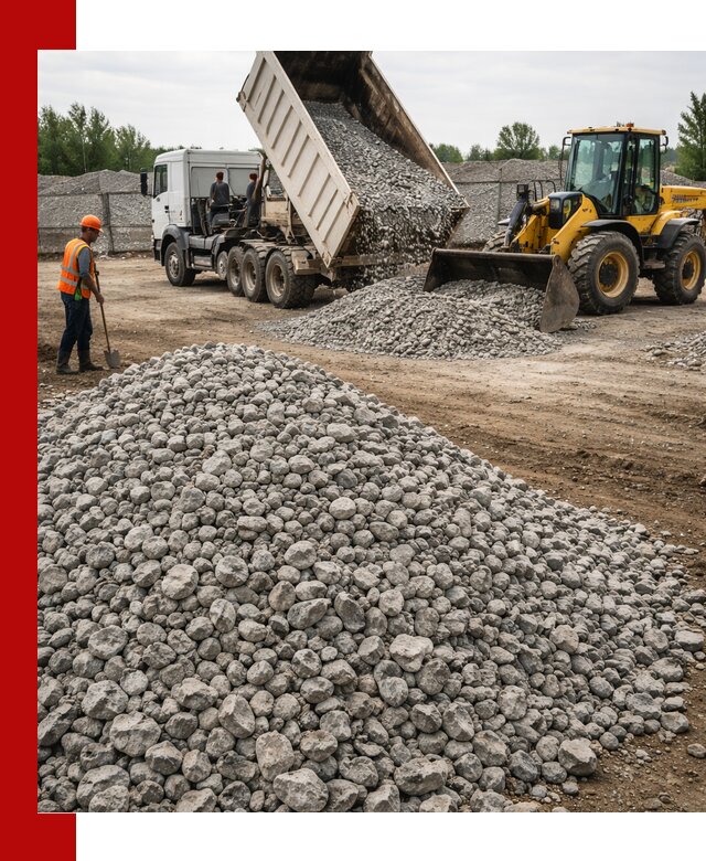 Доставка бетонного щебня фракции 40-70 в Аксае