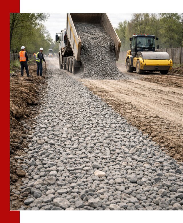 Доставка щебня для отсыпки дорог в Аксае высокого качества