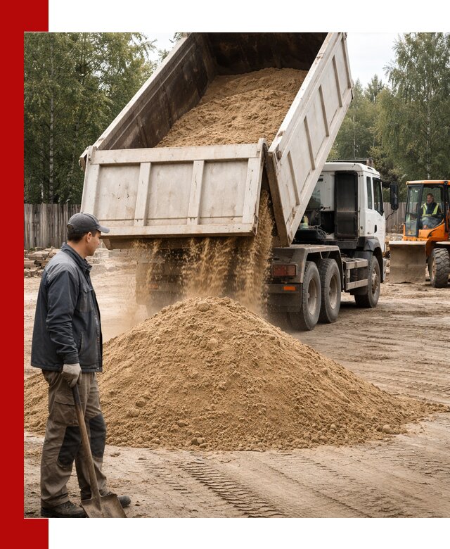 Доставка и продажа песка с разгрузкой в Аксае