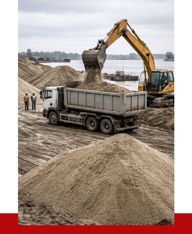 Купить речной песок навалом в Аксае от 1828 р., ПРОНЕРУДАкс