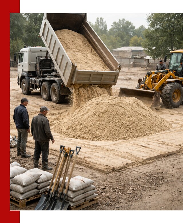 Доставка мытого песка в Аксае с самосвалами по выгодной цене