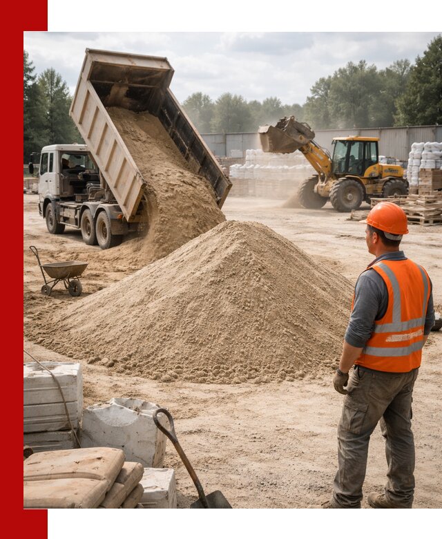 Доставка строительного песка с самосвалом в Аксае