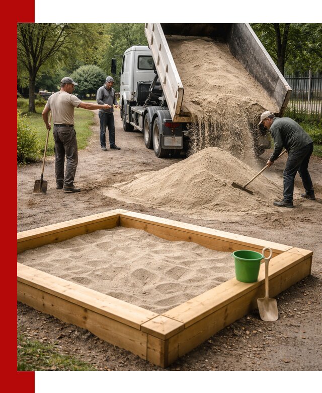 Песок для песочницы с доставкой в Аксае недорого и чистый