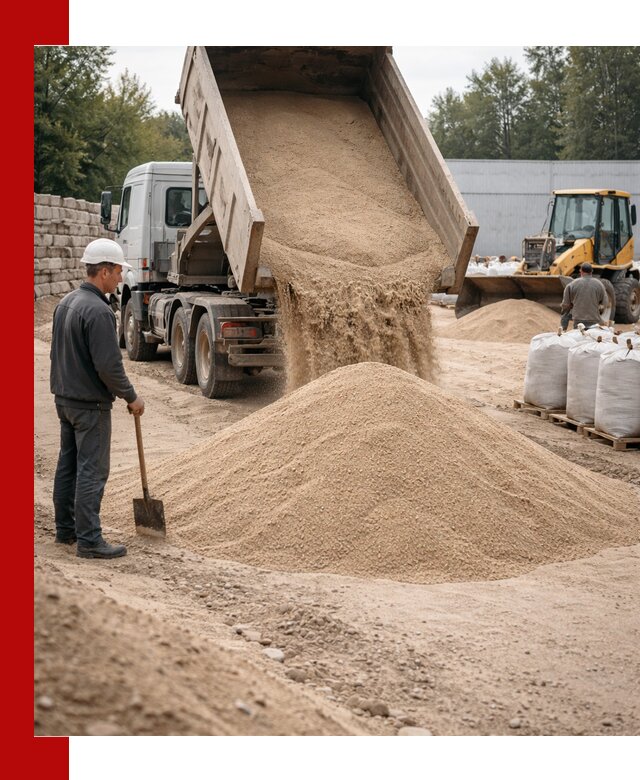 Кварцевый песок фракция 0–3 мм с доставкой в Аксае