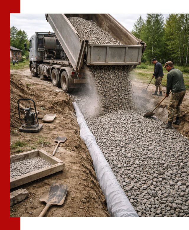 Гравий для дренажа с доставкой в Аксае качественный и недорогой
