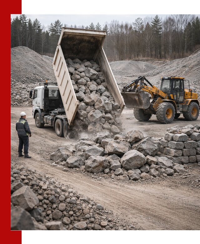 Доставка и продажа бутового гранитного камня в Аксае