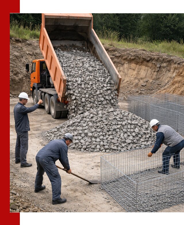 Камень для габионов с доставкой в Аксае быстро и надёжно