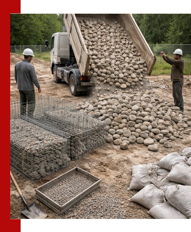 Камень для габионов фракция 70–151 в Аксае