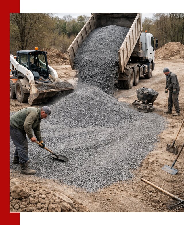 Отсев для подсыпки в Аксае — доставка и подсыпка на участок