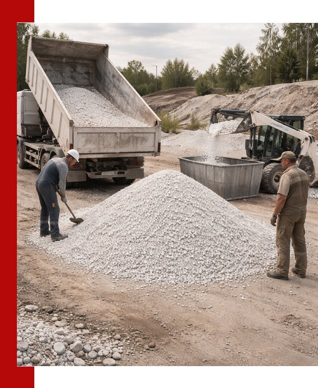 Доставка и продажа белой мраморной крошки в Аксае