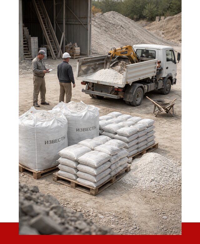 Известь строительная в Аксае с доставкой от 4266 р. | ПРОНЕРУДАкс