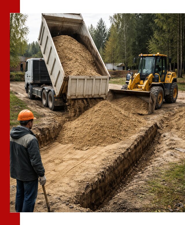 Доставка песчаного грунта в Аксае для строительных работ