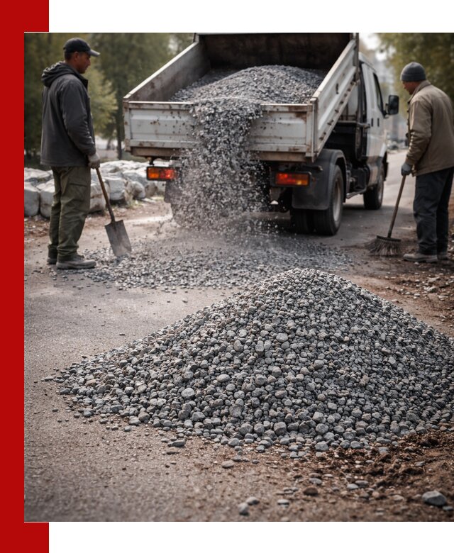 Гранитная крошка для посыпки дорог и тротуаров в Аксае