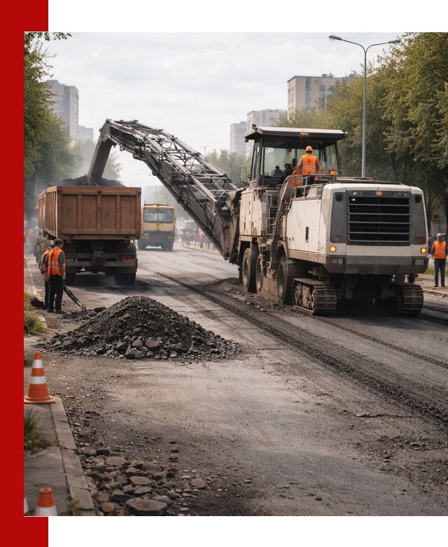 Фрезерованный асфальт в Аксае — удаление и вывоз старого покрытия