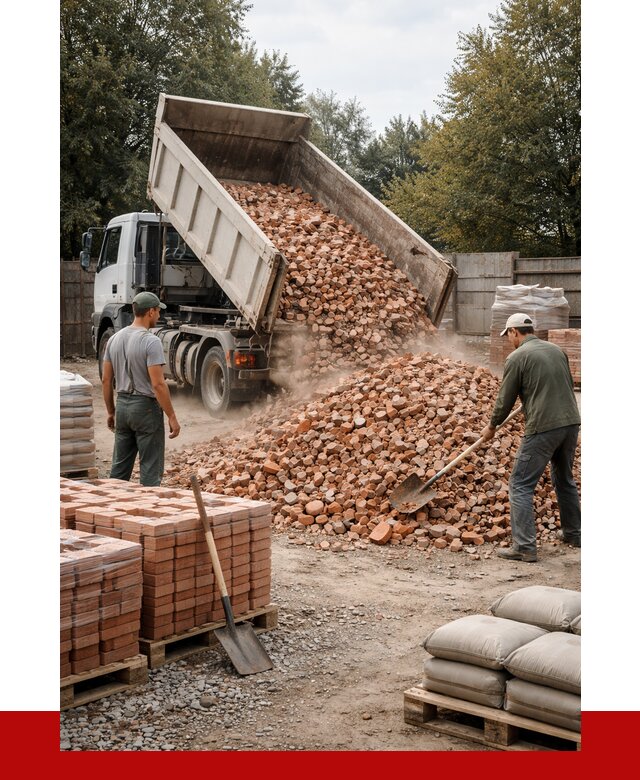 Бой кирпича в Аксае с доставкой от 4266 руб/куб | ПРОНЕРУДАкс