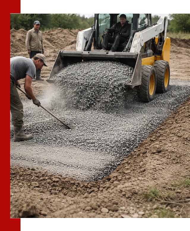 Устройство щебеночной подушки в Аксае для дорог и фундаментов